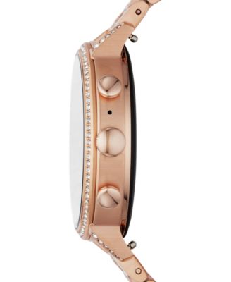 Fossil Women's Tech Venture Gen 4 HR Rose Gold-Tone Stainless Steel Bracelet Touchscreen Smart Watch 40mm, Powered by Wear OS by Google™