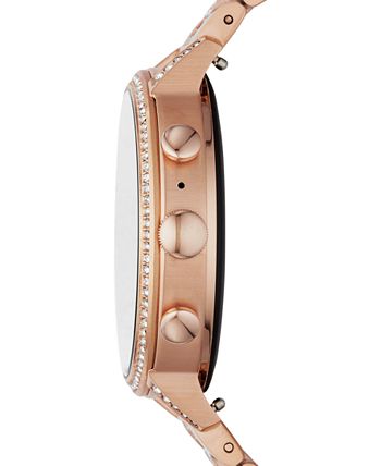 Fossil - Women's Venture HR Rose Gold-Tone Stainless Steel Bracelet Touchscreen Smart Watch 40mm