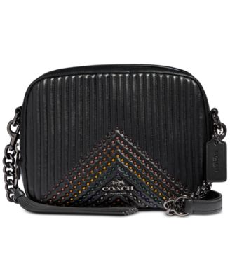 coach embellished quilted camera bag