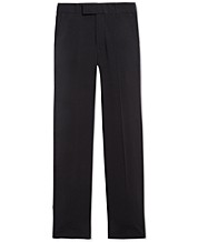 Belt Loops & Functional Front Pockets Straight Leg Fit & Hemmed Bottom Calvin Klein Boys' Flat-Front Suit Dress Pant