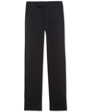 Shop Calvin Klein Big Boys Husky Machine Washable Stretch Suit Pants In Black