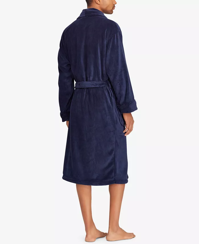 Men's Microfiber Plush Shawl Collar Robe - thumbnail 5