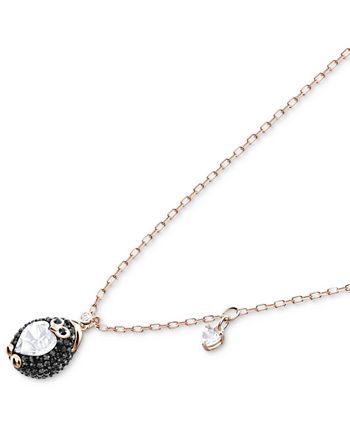Swarovski Rose Gold Tone Crystal Penguin Pendant Necklace 14 4 5