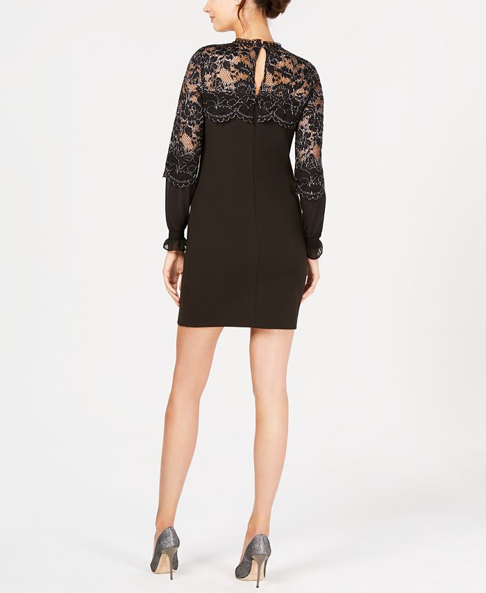 kensie Metallic Lace Bodycon Dress - Macy's
