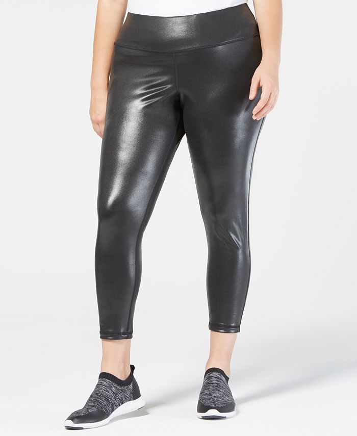 Ideology Plus Size Shiny Leggings, Created for Macy's - Macy's