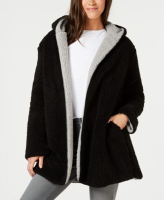 womens sherpa coat with hood