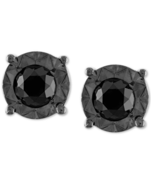 image of Black Diamond (1/2 ct. t.w.) Stud Earrings in Sterling Silver