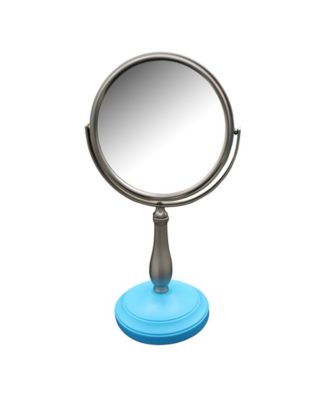 Elegant Home Fashions - Clancy Freestanding Bath Magnifying Makeup Mirror with Deep Sea Blue base and Pewy pedestal