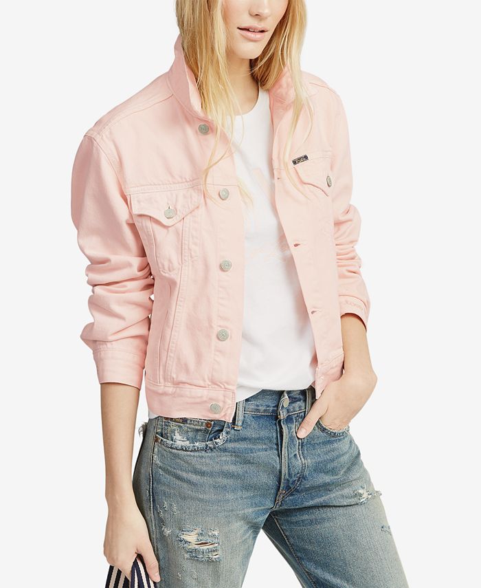 Ralph lauren pink 2025 denim jacket