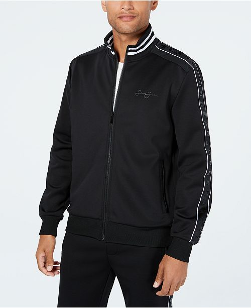 Sean John Men S Logo Taping Neoprene Track Jacket Reviews Coats Jackets Men Macy S