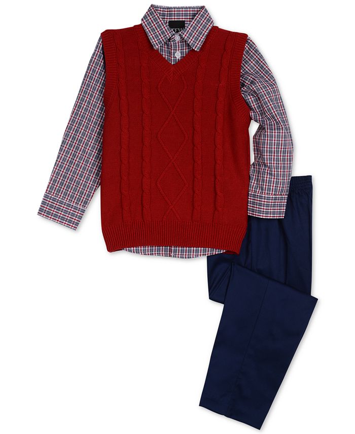 Boys red sweater vest online