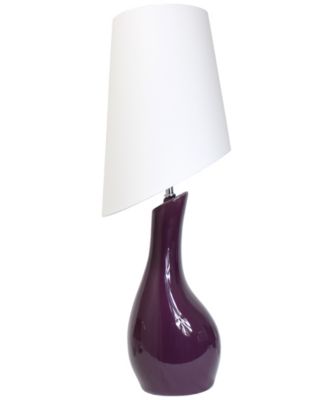 All The Rages - Curved Purple Ceramic Table Lamp with Asymmetrical White Shade