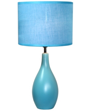 Simple Designs Oval Bowling Pin Base Ceramic Table Lamp