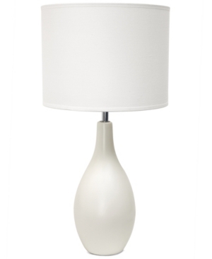 Simple Designs Oval Bowling Pin Base Ceramic Table Lamp