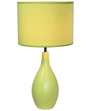 Simple Designs Oval Bowling Pin Base Ceramic Table Lamp