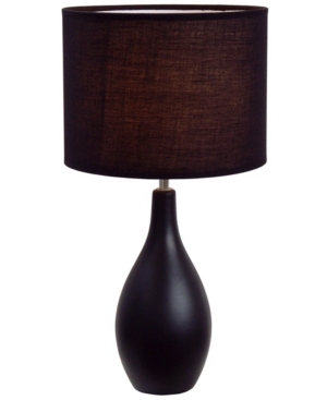 Simple Designs Oval Bowling Pin Base Ceramic Table Lamp