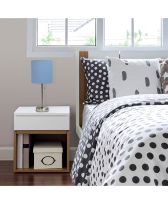 Lime Lights Stick Lamp with Charging Outlet and Fabric Shade