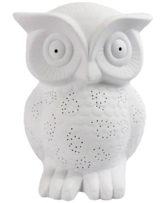 Simple Designs Porcelain Wise Owl Shaped Animal Light Table Lamp