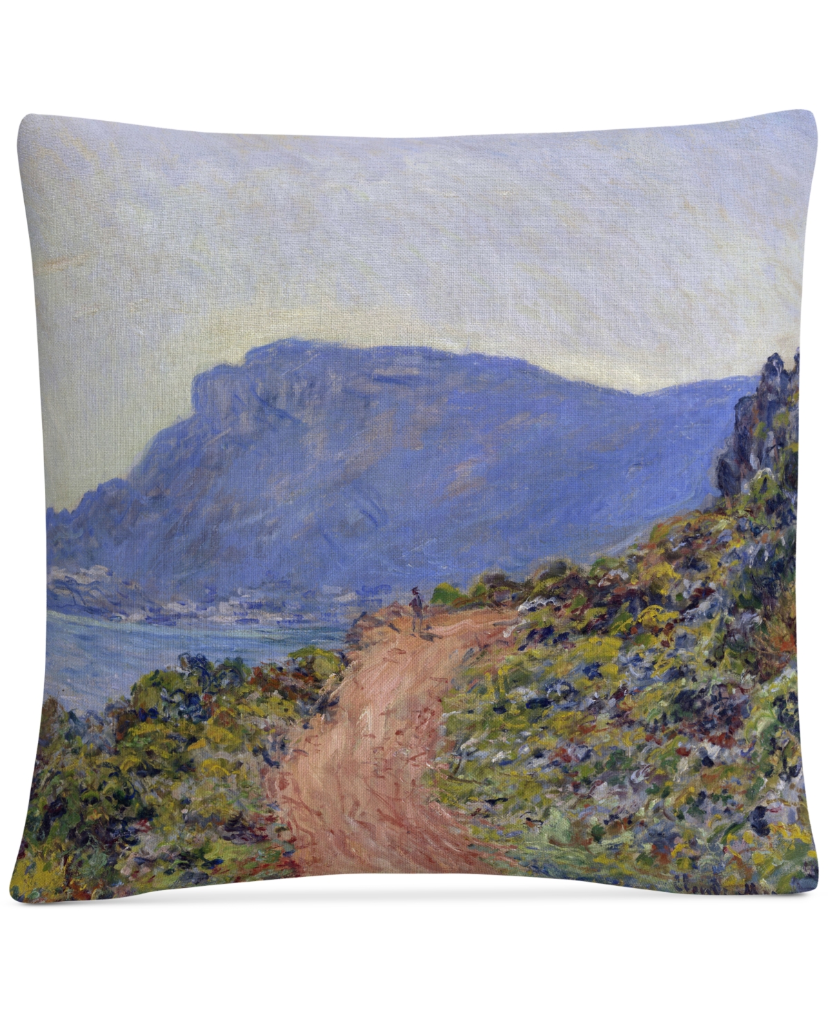 Claude Monet La Corniche Near Monaco Decorative Pillow, 16 x 16