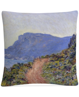 Baldwin Claude Monet La Corniche Near Monaco Decorative Pillow, 16" X 16" In Multi-colored
