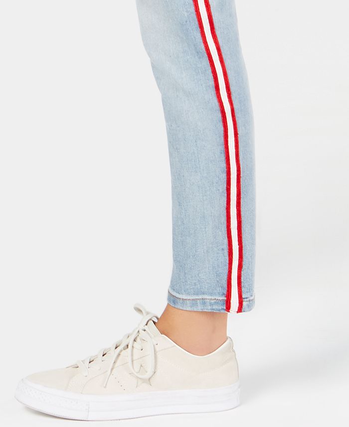 Dollhouse Juniors' Ripped VarsityStripe Denim Overalls Macy's