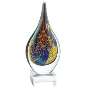 Shop Badash Crystal Firestorm Teardrop Art Glass Sculpture In Multi