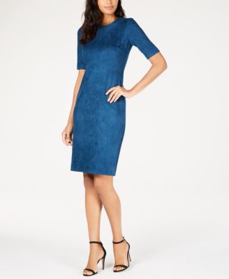 anne klein faux suede dress