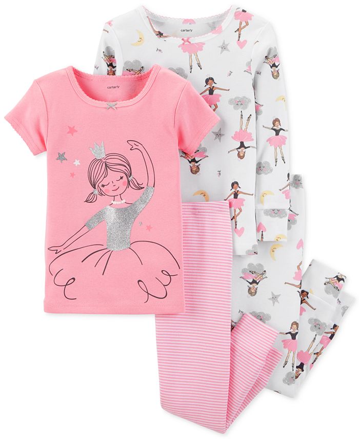 Carter's Baby Girls 4Pc. Cotton SnugFit Ballerina Pajamas Set Macy's