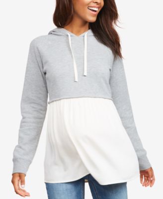 Motherhood Maternity - Maternity Layered-Look Hoodie