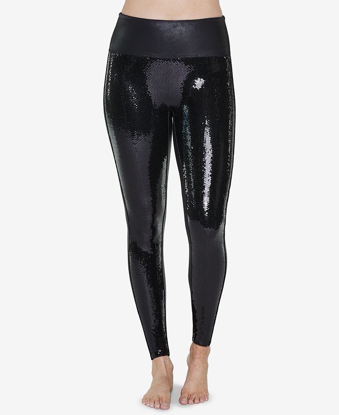 ASSETS by SPANX Women's All Over Faux Leather Leggings - Black