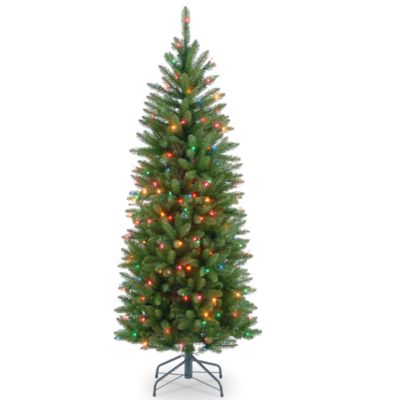 National Tree Company - National Tree 4 .5' Kingswood Fir Hinged Pencil Tree with 150 Multi Lights