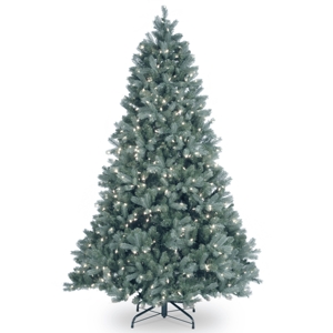 National Tree 7' Feel Real Downswept Douglas Blue Fir Hinged Tree with 700 Clear Lights