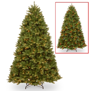 National Tree 6 5' Feel Real Newberry Spruce Hinged Tree with 650 Dual Color Led Lights & PowerConnect