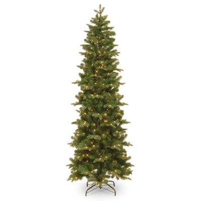 National Tree Company 6.5' Feel Real  Prescott Pencil Slim Hinged Tree with 300 Clear Lights