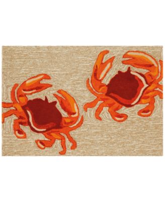Liora Manne' - Front Porch Indoor/Outdoor Crabs Natural 2' x 5' Area Rug
