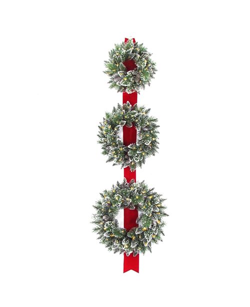 National Tree Company 18 22 26 Triple Wreath Door Decor