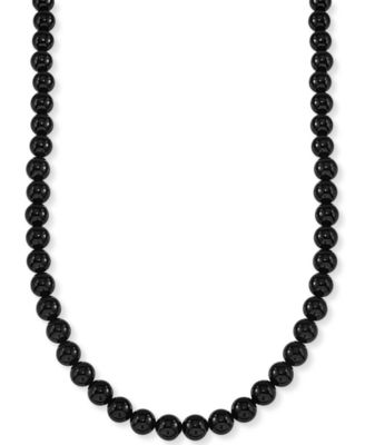 Esquire Men's Jewelry - Onyx (8mm) 30" Necklace (Also Available in Red Tiger's Eye)