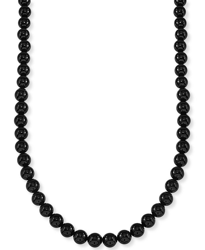 Esquire Men's Jewelry - Onyx (8mm) 30" Necklace (Also Available in Red Tiger's Eye)