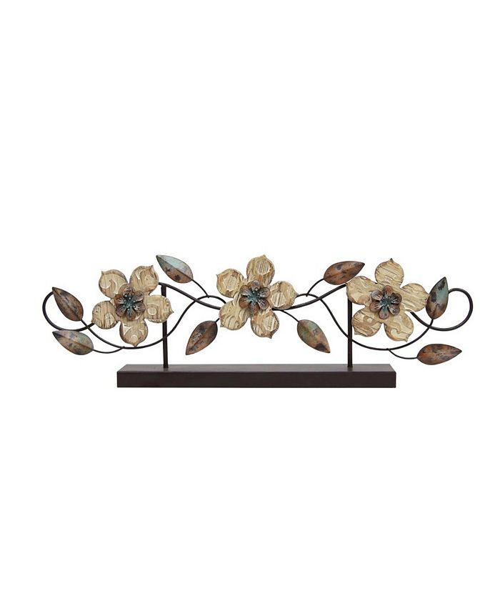 Stratton Home Décor Stratton Home Decor Stamp Wood Flower Table Top