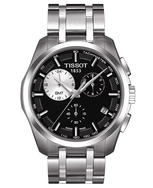 Tissot Men's Swiss Chronograph Couturier Stainless Steel Bracelet Watch ...