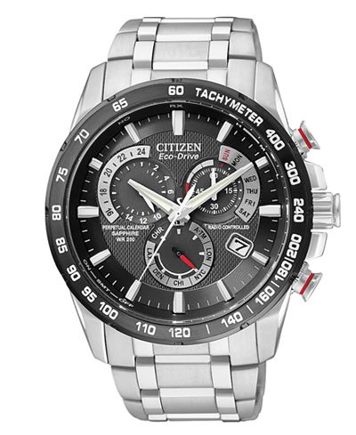 Citizen Men's Chronograph Eco-Drive Stainless Steel Bracelet Watch 43mm AT4008-51E