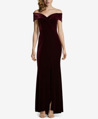 macy's xscape off the shoulder dress