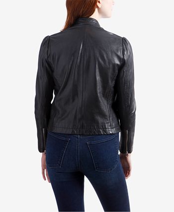 Lucky brand puff sleeve leather jacket hotsell