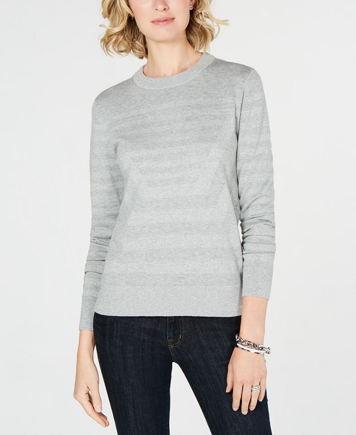 Michael Kors Shimmer-Stripe Sweater, Created for Macy's - Macy's