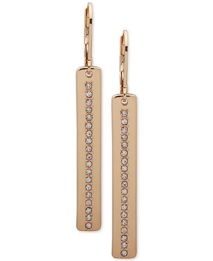 Nine West Crystal Thin Line Linear Drop Earrings Macy's
