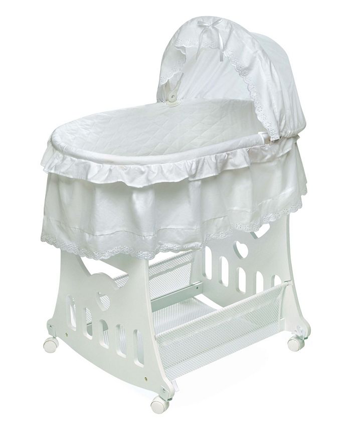 Badger Basket Portable Bassinet 'n Cradle With Toybox Base Blue