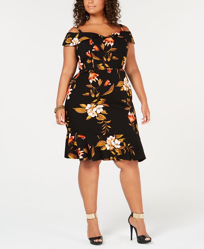 Love Squared Trendy Plus Size Off-The-Shoulder Bodycon Dress - Macy's