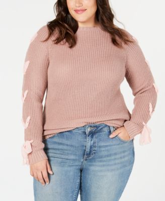 Say What Trendy Plus Size Lace Up Sweater Macy s