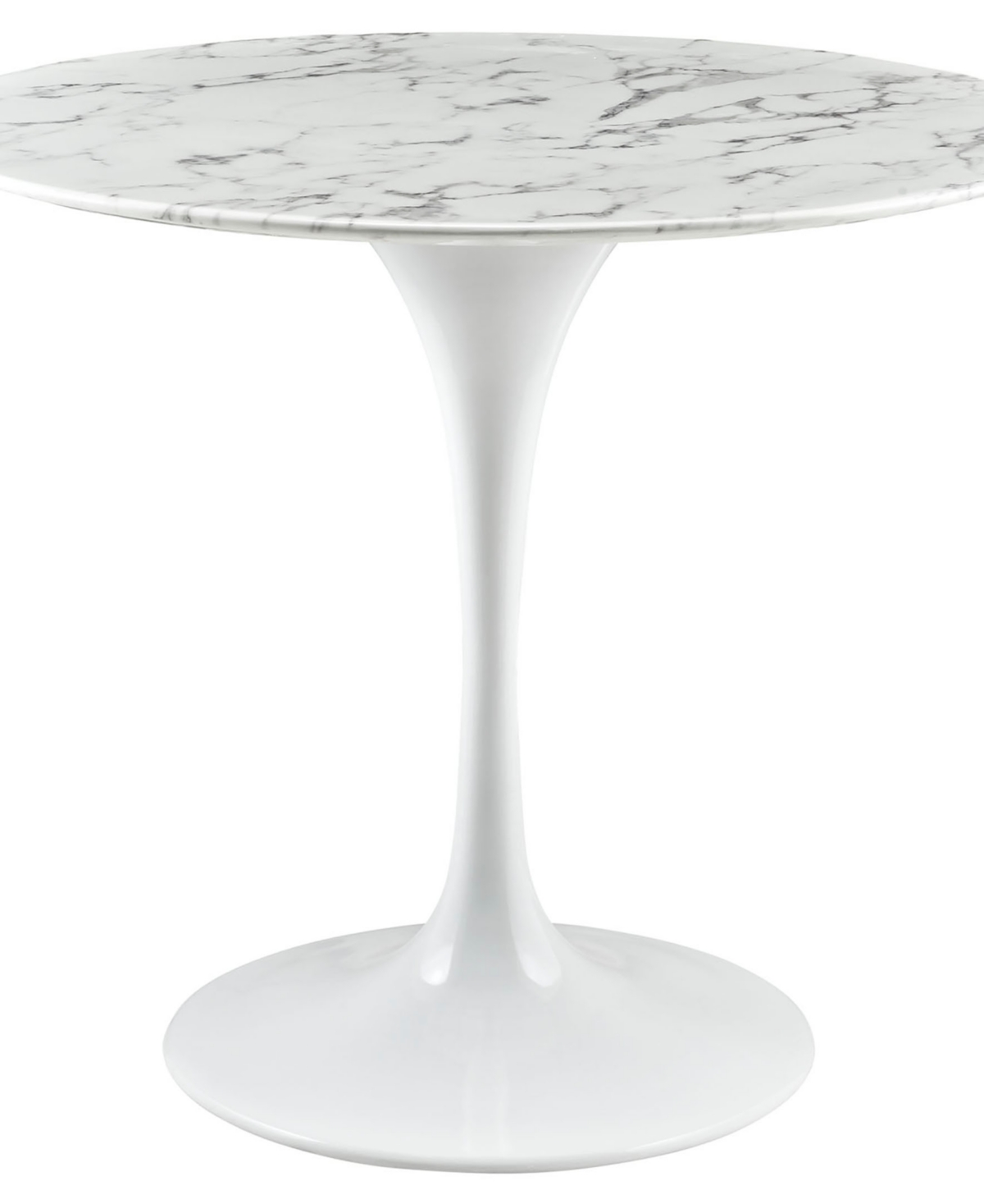 EEI-1129-WHI Lippa 36 in. Artificial Marble Dining Table, White