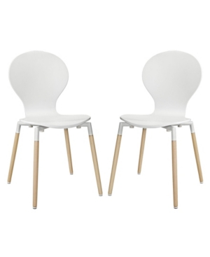 Modway Path Dining Chair Set Of 2 In White
